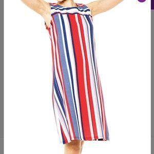 Paolina Striped Sleeveless Dress-USA Made-Sz M
